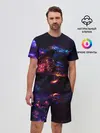 Мужской костюм с шортами / ФРАКТАЛЬНЫЙ НЕОН