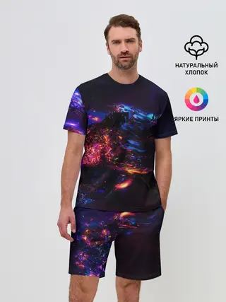 Мужской костюм с шортами / ФРАКТАЛЬНЫЙ НЕОН