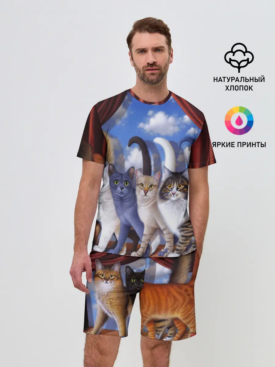 Мужской костюм с шортами / Коты