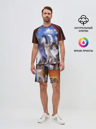 Мужской костюм с шортами / Коты