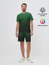 Мужской костюм с шортами / Узор зеленая чешуя дракон