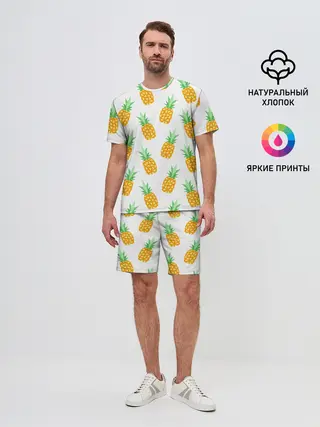 Мужской костюм с шортами / Ананасы.