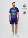 Мужской костюм с шортами / Неоновый лев в очках