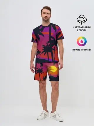 Мужской костюм с шортами / Тропический пляж