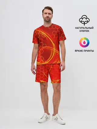 Мужской костюм с шортами / Неоновый Огонь