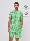 Мужской костюм с шортами / dinosaurs green