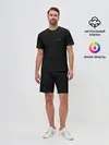 Мужской костюм с шортами / Текстура геометрия ромбы черны