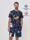 Мужской костюм с шортами / Звери природа индейцы этно