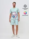 Мужской костюм с шортами / Белый котенок с клубком милый