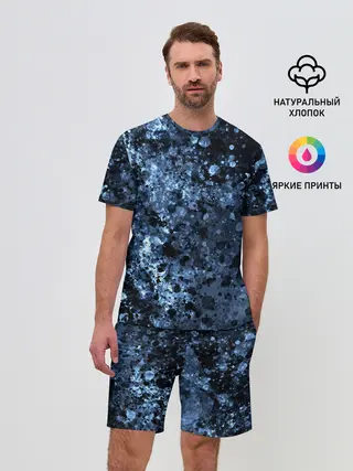 Мужской костюм с шортами / абстракция жидкость