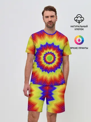 Мужской костюм с шортами / Tie-Dye