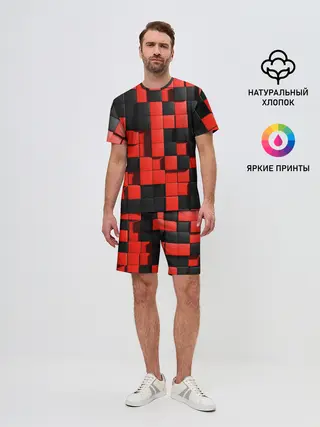Мужской костюм с шортами / КУБИКИ 3D