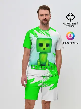 Мужской костюм с шортами / MINECRAFT CREEPER