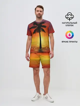 Мужской костюм с шортами / ТРОПИЧЕСКИЕ ПАЛЬМЫ.