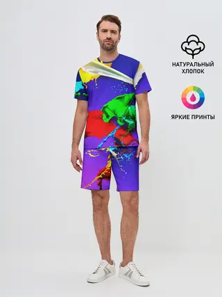Мужской костюм с шортами / НЕОНОВЫЙ КРАСКИ