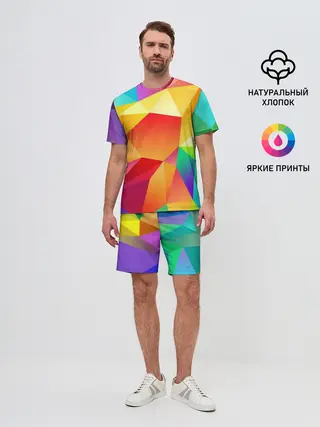 Мужской костюм с шортами / Яркая мозаика