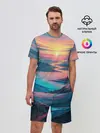 Мужской костюм с шортами / Извилистая река закат природа