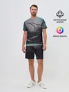 Мужской костюм с шортами / Абстракция краска разводы кап