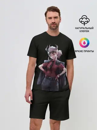Мужской костюм с шортами / Героиня Helltaker стоит