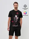 Мужской костюм с шортами / Lucifer стоит злодейка Helltaker