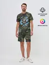 Мужской костюм с шортами / Рваный камуфляж ВДВ