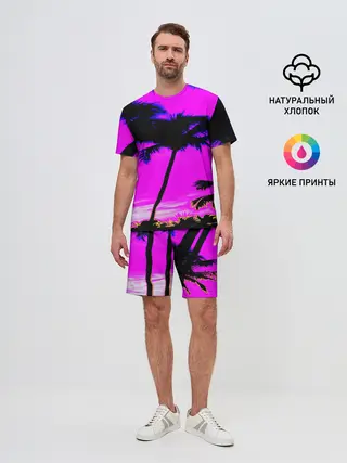 Мужской костюм с шортами / НЕОНОВЫЙ ЗАКАТ
