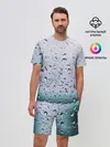Мужской костюм с шортами / Капли окно стекло дождь серо