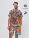 Мужской костюм с шортами / НЕОНОВЫЕ ЛИНИИ / АБСТРАКЦИЯ