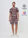 Мужской костюм с шортами / Тату черепа и розы