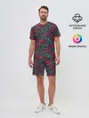 Мужской костюм с шортами / Тату узор розы и машинки