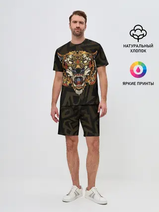 Мужской костюм с шортами / Тигровый стимпанк