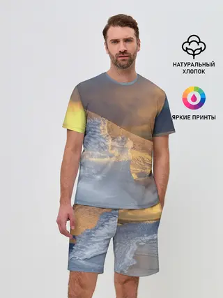 Мужской костюм с шортами / Снежная долина