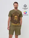 Мужской костюм с шортами / Золотой лев на кресте
