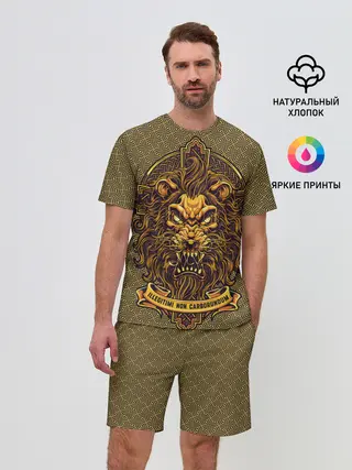 Мужской костюм с шортами / Золотой лев на кресте