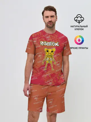 Мужской костюм с шортами / Свинка Пигги из Roblox