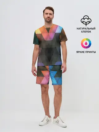Мужской костюм с шортами / ТРЕУГОЛЬНИКИ АБСТРАКЦИЯ УЗОРЫ