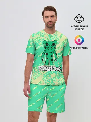 Мужской костюм с шортами / Свинка Пигги из Roblox