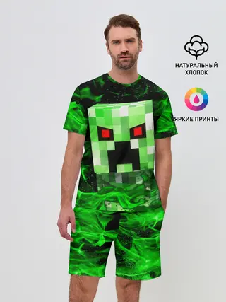 Мужской костюм с шортами / MINECRAFT CREEPER