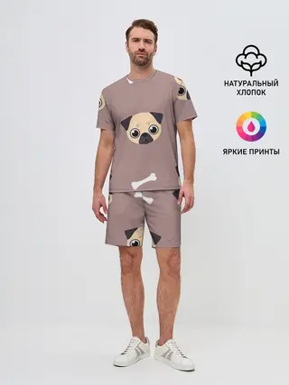 Мужской костюм с шортами / Мопсины мордашки