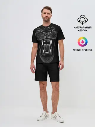 Мужской костюм с шортами / Черная пантера