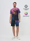 Мужской костюм с шортами / Трава растения закатный свет