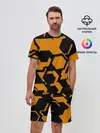 Мужской костюм с шортами / КИБЕРПАНК, жёлтый