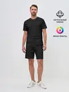 Мужской костюм с шортами / Линии текстура черный