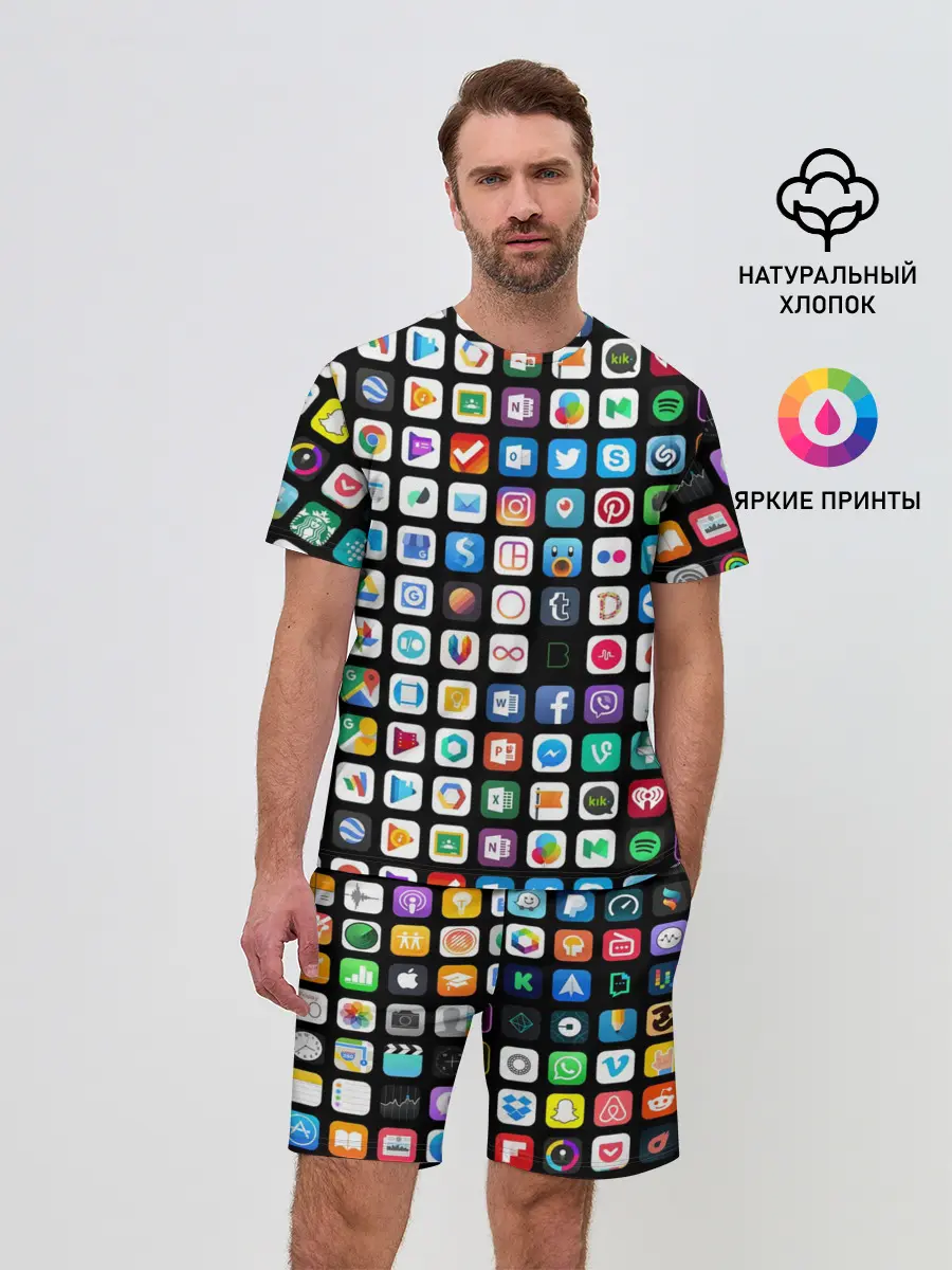 Мужской костюм с шортами / Iphone and Apps Icons