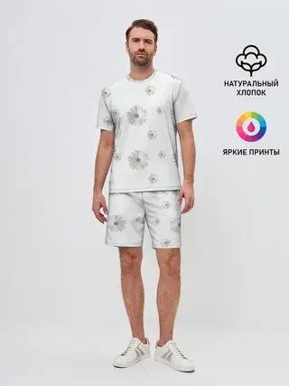 Мужской костюм с шортами / Ромашки