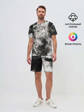 Мужской костюм с шортами / Мрамор