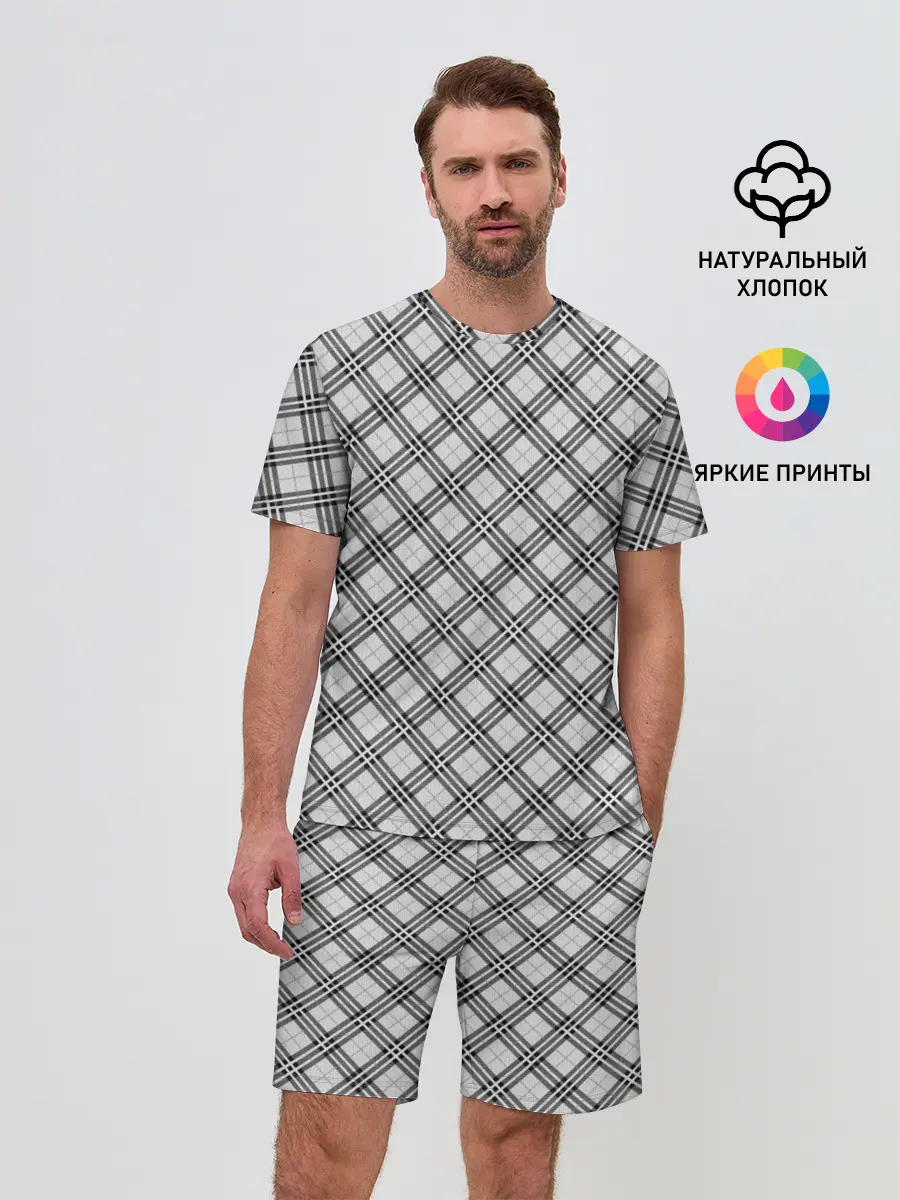 Мужской костюм с шортами / Костюм в клетку