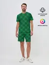 Мужской костюм с шортами / Зелёный узор