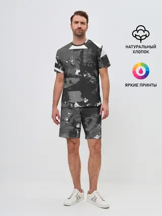 Мужской костюм с шортами / Гранж-абстакция