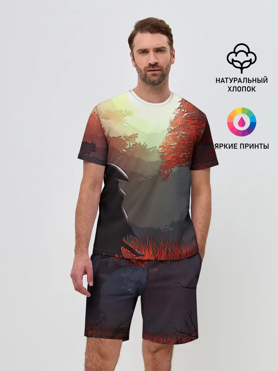 Мужской костюм с шортами / Самурай